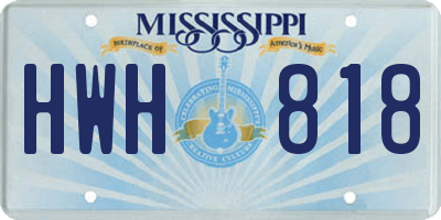 MS license plate HWH818
