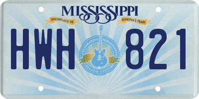 MS license plate HWH821