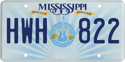 MS license plate HWH822