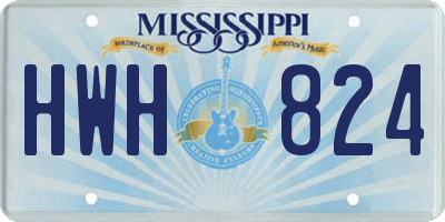 MS license plate HWH824