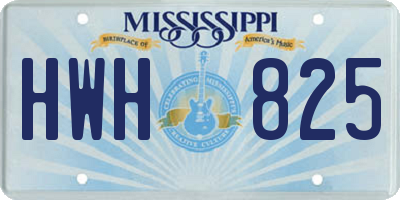 MS license plate HWH825