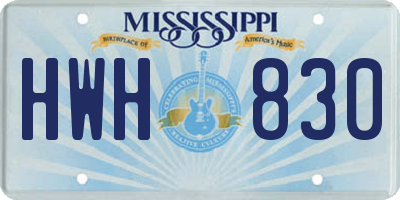 MS license plate HWH830