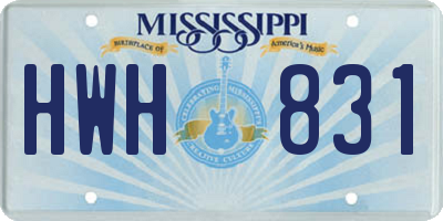 MS license plate HWH831