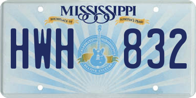 MS license plate HWH832