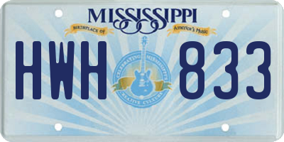MS license plate HWH833