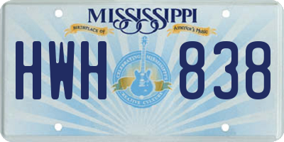 MS license plate HWH838