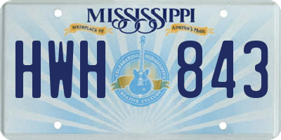 MS license plate HWH843