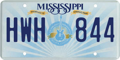 MS license plate HWH844
