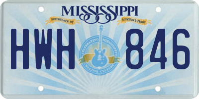 MS license plate HWH846