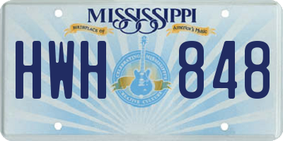 MS license plate HWH848