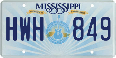 MS license plate HWH849