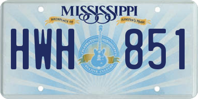 MS license plate HWH851
