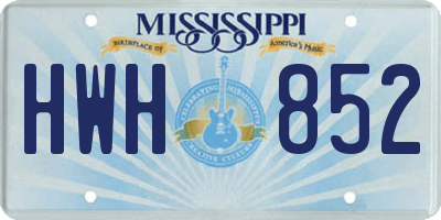 MS license plate HWH852