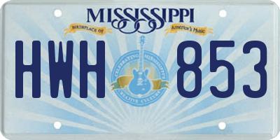 MS license plate HWH853