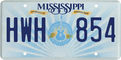 MS license plate HWH854