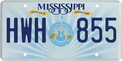 MS license plate HWH855