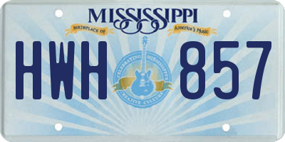 MS license plate HWH857