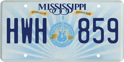MS license plate HWH859