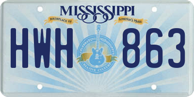 MS license plate HWH863