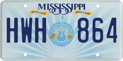 MS license plate HWH864