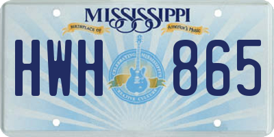 MS license plate HWH865