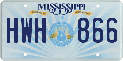MS license plate HWH866
