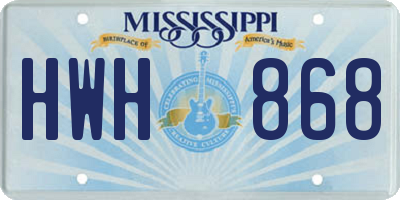 MS license plate HWH868