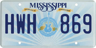 MS license plate HWH869
