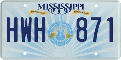 MS license plate HWH871