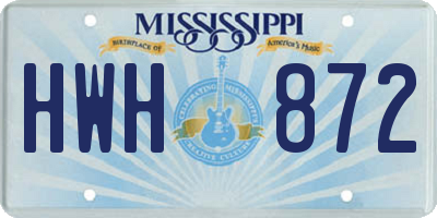 MS license plate HWH872