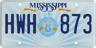 MS license plate HWH873