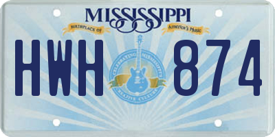 MS license plate HWH874