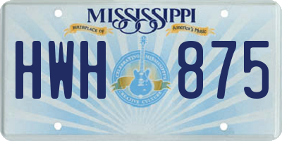 MS license plate HWH875