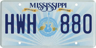 MS license plate HWH880