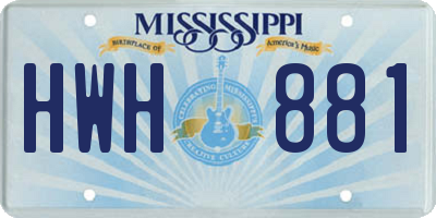 MS license plate HWH881
