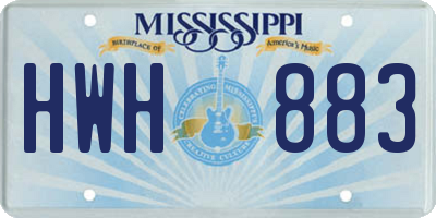 MS license plate HWH883