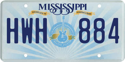 MS license plate HWH884