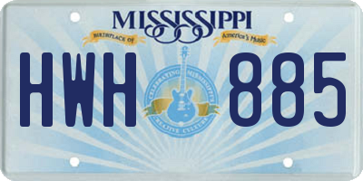 MS license plate HWH885