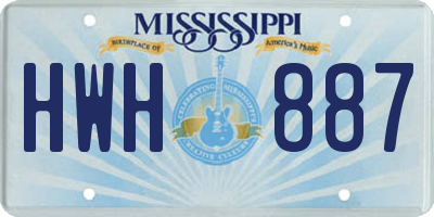 MS license plate HWH887