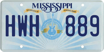 MS license plate HWH889