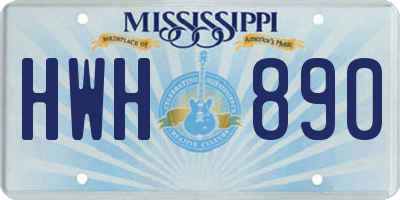 MS license plate HWH890