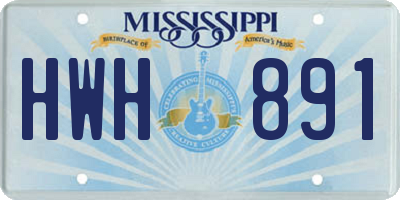 MS license plate HWH891