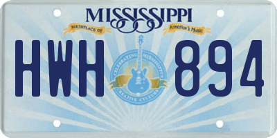 MS license plate HWH894