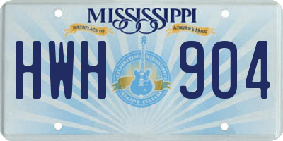 MS license plate HWH904