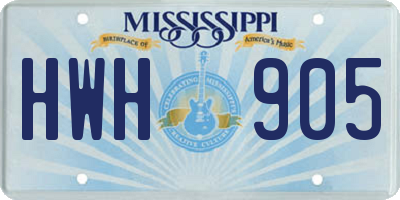 MS license plate HWH905