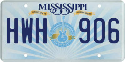 MS license plate HWH906