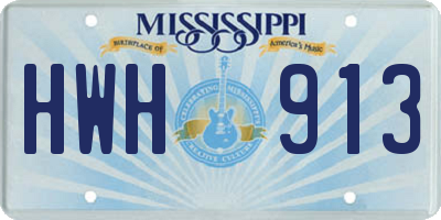 MS license plate HWH913