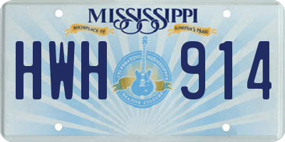 MS license plate HWH914