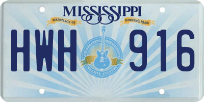 MS license plate HWH916