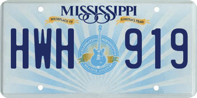 MS license plate HWH919